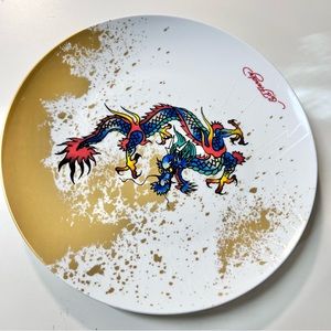 Ed Hardy Life Dragon Crest Dinner Plate